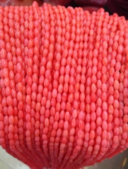 High Quality Red Coral rice beads, smooth Egg oval beads 3-10mm  red, pink, orange white, 16 inch