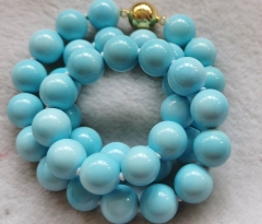 22inch Sleeping Beauty Turquoise 10mm knot Round ball disco spacer beads blue Arizona TURQUOISE  Loose Smooth polished gemstone necklace