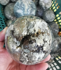 Rare Rough Pyrite Crystallized Sphere From Peru  Healing Stone  golden iron Gemstone cabochon 50-150mm(6")  1pcs