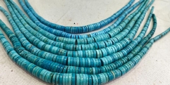 3strandds 18inch  Blue matrix Turquoise stone Rondelle Heishi Wheel  Slab coin disc Spacer Beads size different necklace stone 6-16mm