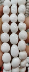 2strands bracelet Genuine White agate Nuggets freeform egg beads 8mm to 12mm White onyx, semi-precious stone