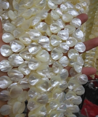 200strands 13x13mm and 2000strands 15x15mm White MOP Shell Smooth Flat Tear Drop 13-15mm for earrrings pendant