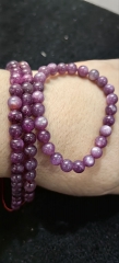 AA Natural Ruby Bracelet,8mm 8inch Genuine Ruby Bracelet, Round Ruby-epidote July Birthstone, Raw Gemstone Jewelry, Gift for Her