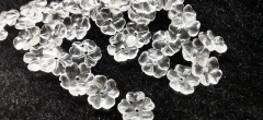 Genuine Crystal Clear Quartz  flower 10mm Pettal  flower Clear five petal daisy flower floral bead 10pcs