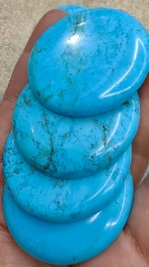 Large Blue  Turquoise Gemstone 50mm(2")  Round Coins | Cabochon Loose Semi Precious Gemstone Discs Loose Turquoise Round Coins 5pcs