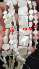 LOT 10strands Genuine Pearl  Shell Pendant Beads 6-12mm 16inch Clover Flower Petal Drop Rectangle Square Box Pearl Shells DIY Making Jewelry