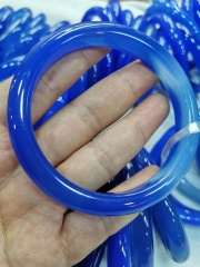 Natural agate Royal blue Swiss  blue Jade Bangle- Green Jadeite Jade Bangle Bracelet Lady bracelet Hand carving 56-62mm