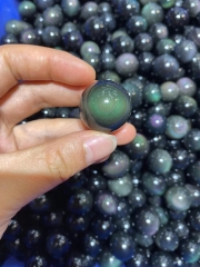 Natural Obsidian Sphere Obsidian Ball Black rainbow gold grey Crystal Sphere 20-100mm Healing Crystal 1pcs