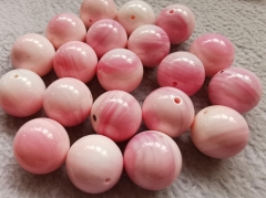 23pcs 20mm genuine pink Queen conch jewelry round ball red shell beads for bracelet-necklace DIY 8inch