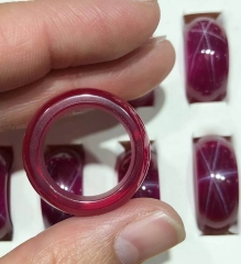 Rare star flashy Smooth Polished~~Ruby Corundum Gemstone Rings Circle  Round Beads Ruby Round 8-9US 1pcs