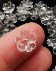 Genuine Crystal Clear Quartz  flower 10mm Pettal  flower Clear five petal daisy flower floral bead 10pcs