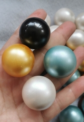 2pcs  Sea Pearl jewelry Sphere  Beads 30mm(2") white-gold-yellow red purple blue black pearl  disco ball  round with wood stand gift