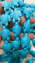 Large Blue White Turquoise Pendant turtle beads baby tortoise beads for jewelry making 10-28mm 16inch