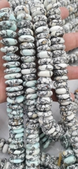 16" strand --Large  White black  wild horse Turquoise Heishi Wheel Beads  Spacer Beads necklace bead 12-16mm