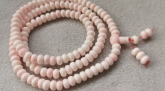 108pcs Natural Pink queen conch prayer beads / 6mm 8mm10mm  round beads Necklace / Meditation buddha / Prayer beads / tibetan mala