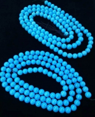 20inch Sleeping Beauty Turquoise 4mm to 12mm Round ball disco spacer beads blue Arizona TURQUOISE  Loose Smooth polished gemstone necklace