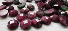 AA grade --17mm Genuine Ruby Cabochons - Rare  Ruby -epidote Round coin faceted cabs gemstone