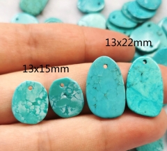 Drilled  12pc Matrix Turquoise stone puffed oval horse eye  slab earrings pendant  13-22mm