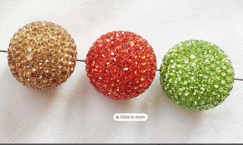 50pcs/color,16color 800pcs 25mm mixed clay rhinestone ball jewelry beads