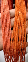 Pink Sand Oranger Coral rondelle Bamboo Coral Red Bamboo Coral 3-4mm 15.5inch  tube Drum barrel Beads for jewelry making