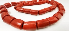 Oranger Gold Coral Red Bamboo Coral Irregular Column Cylinder Bar Rice  Drum Barrel Beads for jewelry making 10-40inch (110cm)