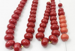 20pcs Aka  Red Coral   Oranger  Coral 6-20mm Round Rondelle Abacus Wheel  spacer Bead  for Jewelry making DIY Charm