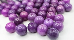 Large Hole Purple Sugilite Jade Beads Macrame Beads 16mm 2PCS Round Beads Big Loose Beads to String Jewelry Making Beading Supplies