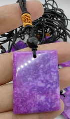 Large 40x30mm Fuschia Pink Rectangle Jade Pendant  Sugilite Cherry Purpled Focal  20inch Black Cord Necklae 1-10pcs