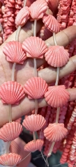 20pcs Pink Red  Conch Sector  cube Shell Cavrved 10-20mm loose beads for   Jewelry Charm Making