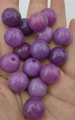 Large Hole Purple Sugilite Jade Beads Macrame Beads 16mm 2PCS Round Beads Big Loose Beads to String Jewelry Making Beading Supplies