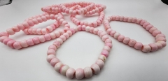 Queen Conch 8x10mm Shell barrel Beads bracelet 8inch - Pink Shell MOP Drum Beads-Jewelry Making Supply-Spacer Beads