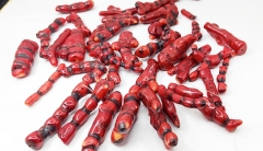Large Red  Coral branch pendants 40-100mm 4inch 2pcs  Freeform bar beads for jewerly making