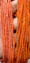 Pink Sand Oranger Coral rondelle Bamboo Coral Red Bamboo Coral 3-4mm 15.5inch  tube Drum barrel Beads for jewelry making