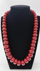 Aka  Red Coral  with Clasp  Large 10-20mm Red Coral Round Rondelle Bead 20" Necklac Jewelry gift