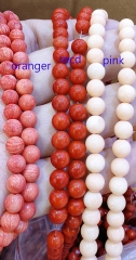 Angel Skin Pink Coral Round Bead Red Coral Oranger coral  Gemstone Round  Ball Loose Bead 2-8mm 15.5'' Strand For jewelry making DIY
