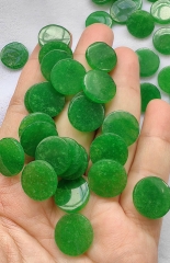 Natural Green Jade Round Coin Flat Back Cabochon Loose Gemstone 10-20mm 10pcs