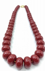 Aka  Red Coral  with Clasp  Large 10-20mm Red Coral Round Rondelle Bead 20" Necklac Jewelry gift