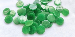 Natural Green Jade Round Coin Flat Back Cabochon Loose Gemstone 10-20mm 10pcs