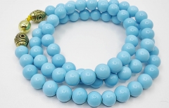160pcs 14mm Sleeping Beauty Turquoise round loose beads