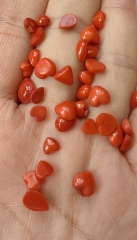 5 Pieces Genuine Coral Cabochon Round  flat back Disc Coin roundel  triangle drop oval 6-10mm Loose Smooth Polished Gemstone,rings beads DIY