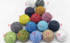 Sales 100pcs Pave Disco Ball Beads, Polymer Clay Rhinestone Beads, Grade A, Round, Mixed Color, 6-25mm, Multicolor Spacer beads