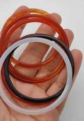 inner 50mm-64mm,white chalcedony thin bangle,red Agate stone band bangle,gemstone girl bangle,Healing crystal,woman man bangle,best gift