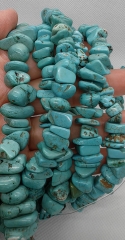 Wild Horse Turquoise Matrix Blue Turquoise Freeform Chips Raw Nuggets Chunk Necklace Blue Green Turquoise Gemstone Beads 15.5" Strand
