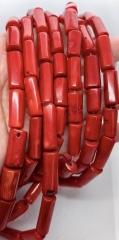 Red Coral Rondelle Beads Natrual Coral Cloumn Bar Tube 10-20mm Spacer Beads Loose Coral Beads supplies 15inch strand