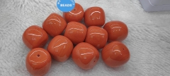 10PCS  Orange  Coral jewelry Red Coral Natural Gemstone Smooth Barrel  Drum Fancy Shape Beads 12X16mm Beads For Jewelry Making Beads