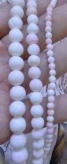 Genuine Pale Pink Conch Pearl Necklace Natural Product, 4mm 6mm 8mm 10mm ball mala round beads 16inch