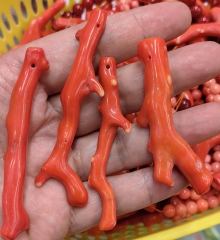 Large  Orange Red Coral jewelry 40-100mm(4") Branch pendnat freeform Focal Loose beads DIY 1pcs