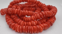 Red Coral Rondelle Beads Natrual Coral Heishi Beads Disc Disk Freeform Spacer Beads Loose Coral Beads supplies 15.5" full strand