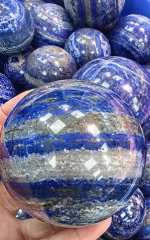 Genuine Lapis Lazuli Sphere 20-250mm(10")  Ball Rock Gold lapis gemstone gift wood Stand 1pcs