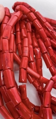 Red Coral Rondelle Beads Natrual Coral Cloumn Bar Tube 10-20mm Spacer Beads Loose Coral Beads supplies 15inch strand